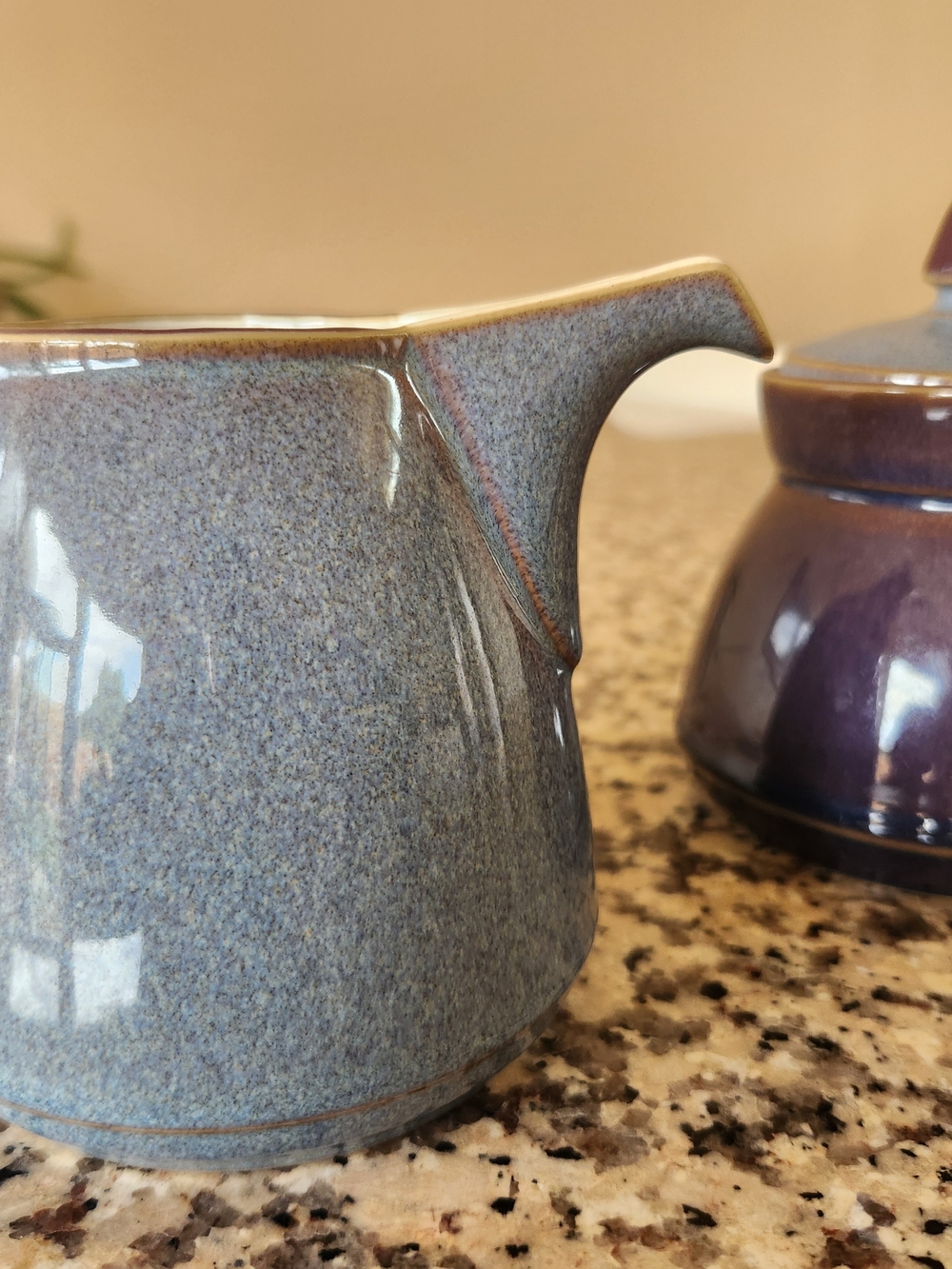 Denby, Storm Stonewar Creamer and Sugar Set. Perfect Cindition. Rare